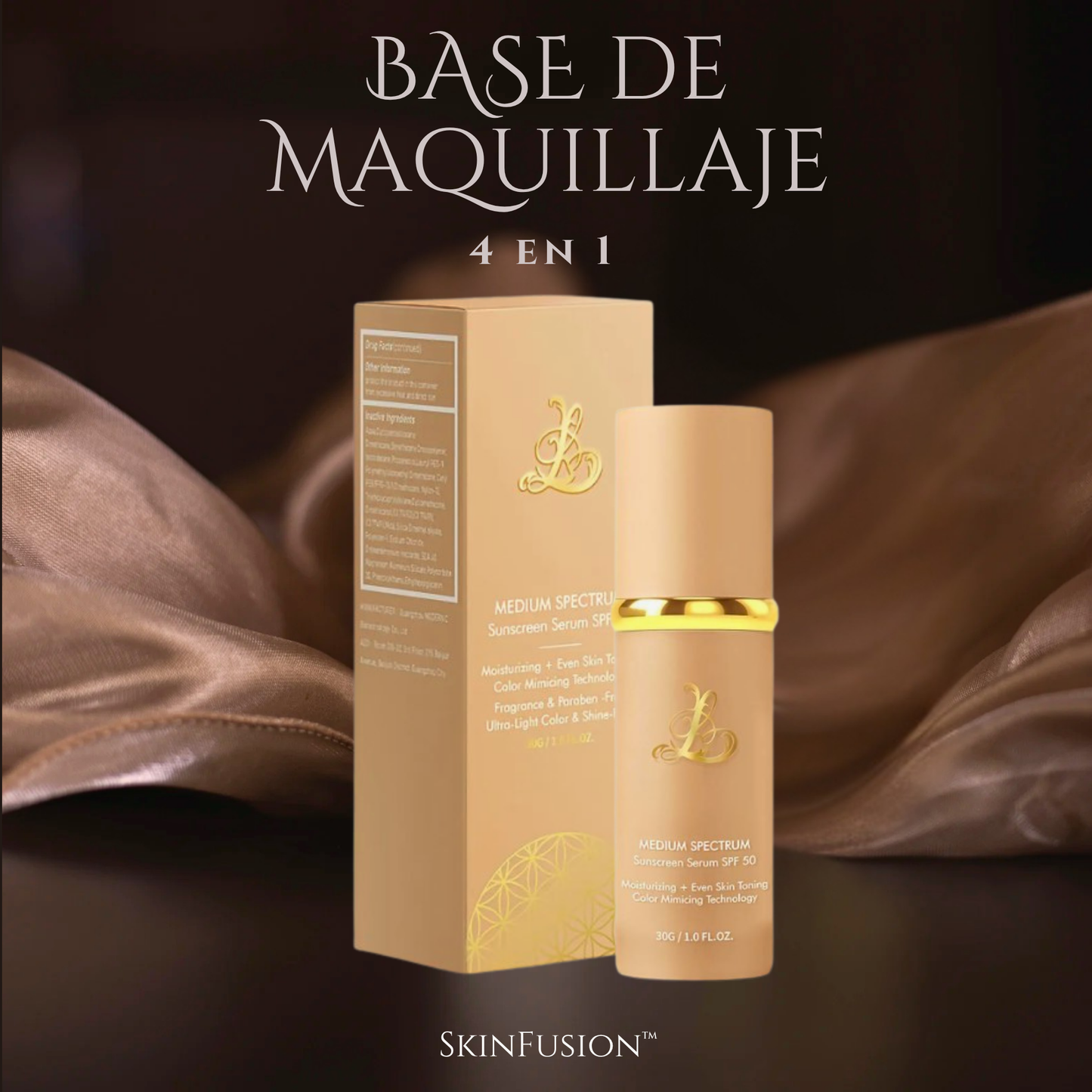 Base de Maquillaje Antiedad con SPF 50 – Se Adapta a tu Tono de Piel