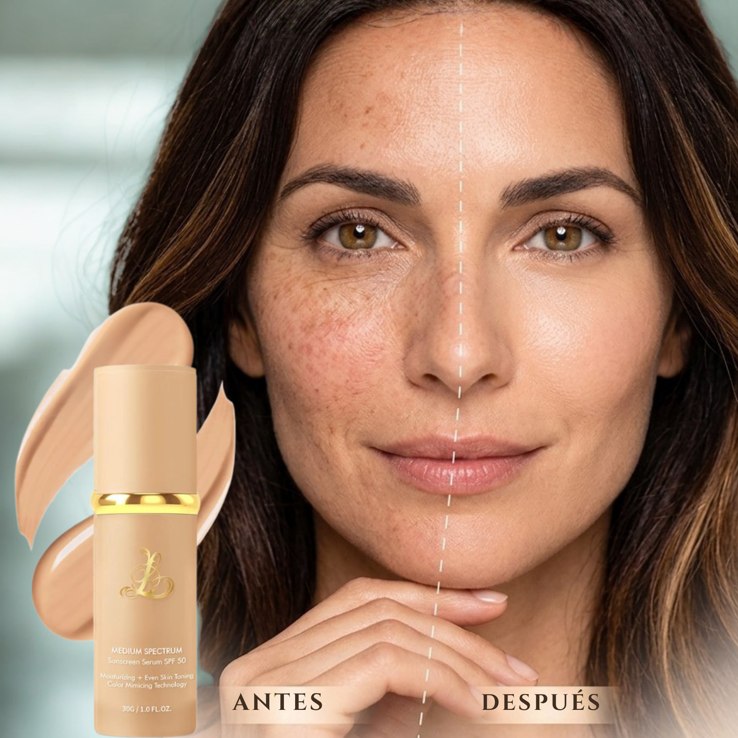 Base de Maquillaje Antiedad con SPF 50 – Se Adapta a tu Tono de Piel